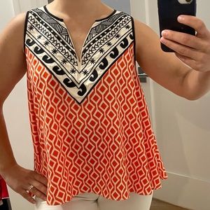 Orange patterned tank top